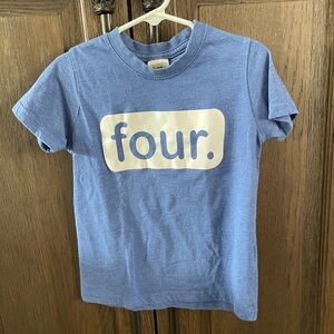 Blue Kids T-Shirt with 'Four' Print